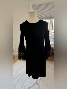 Michael Kors Collection Black Lace Sleeve Dress Size 2 Made in Italy